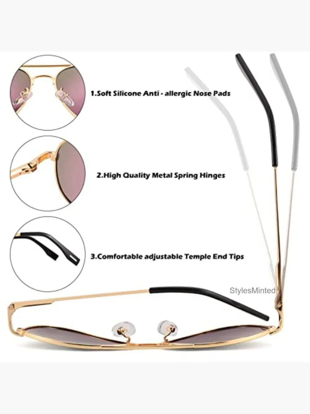Polarized Aviator Sunglasses for Kids Teens Youth Small Face 52mm